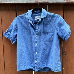 Modern Society Blue Short Sleeve Button Up